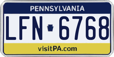 PA license plate LFN6768