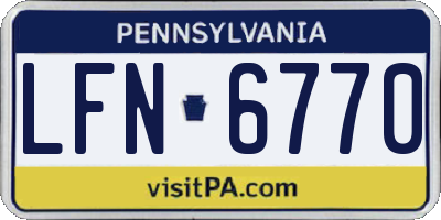 PA license plate LFN6770