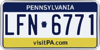 PA license plate LFN6771