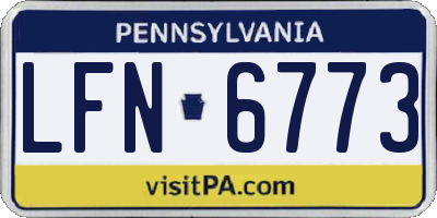 PA license plate LFN6773