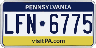 PA license plate LFN6775