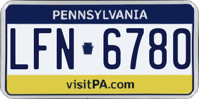 PA license plate LFN6780
