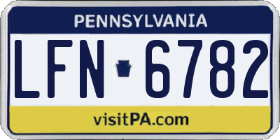 PA license plate LFN6782