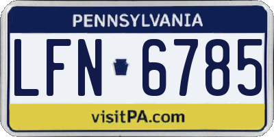 PA license plate LFN6785
