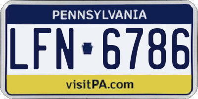 PA license plate LFN6786