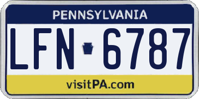 PA license plate LFN6787