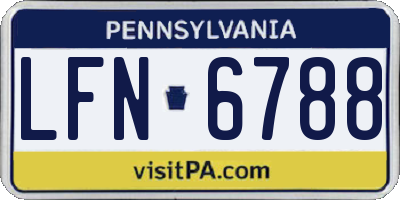PA license plate LFN6788