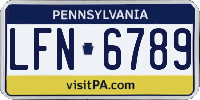 PA license plate LFN6789