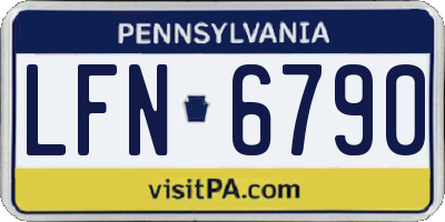 PA license plate LFN6790