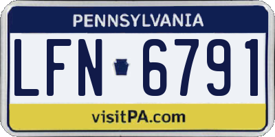 PA license plate LFN6791
