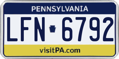 PA license plate LFN6792