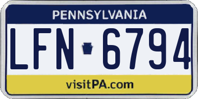 PA license plate LFN6794
