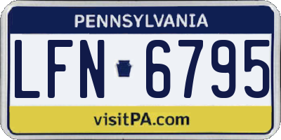 PA license plate LFN6795