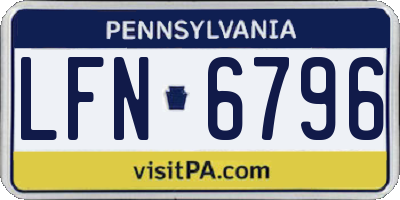 PA license plate LFN6796