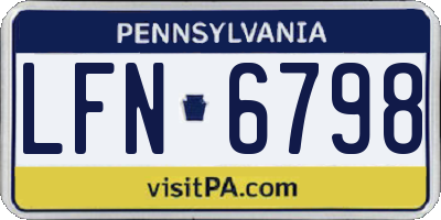 PA license plate LFN6798