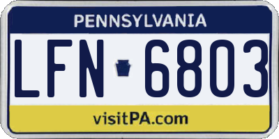 PA license plate LFN6803