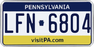 PA license plate LFN6804