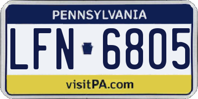 PA license plate LFN6805