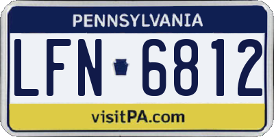 PA license plate LFN6812