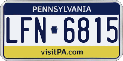PA license plate LFN6815