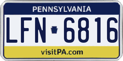 PA license plate LFN6816