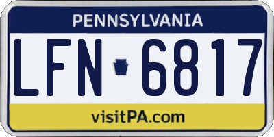 PA license plate LFN6817