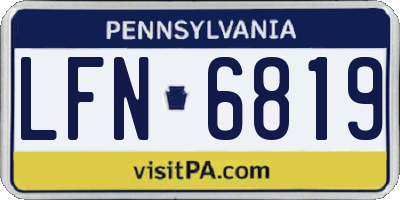 PA license plate LFN6819