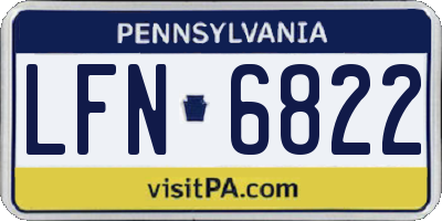 PA license plate LFN6822