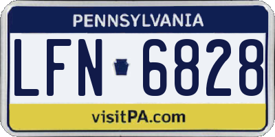PA license plate LFN6828