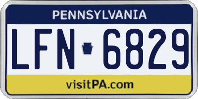 PA license plate LFN6829