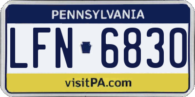 PA license plate LFN6830