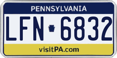 PA license plate LFN6832
