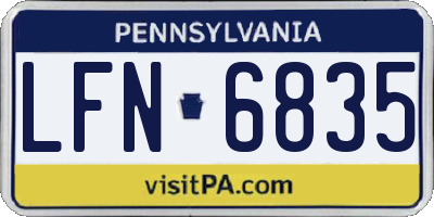 PA license plate LFN6835