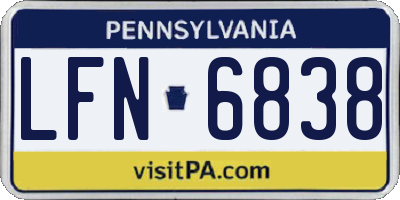 PA license plate LFN6838