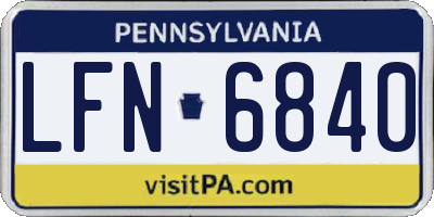 PA license plate LFN6840