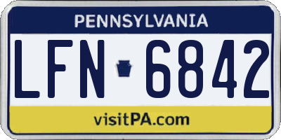 PA license plate LFN6842