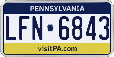 PA license plate LFN6843