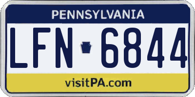 PA license plate LFN6844