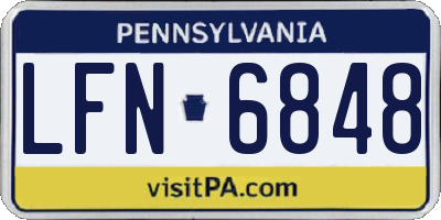 PA license plate LFN6848