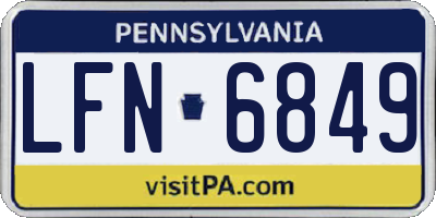 PA license plate LFN6849
