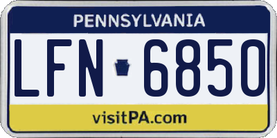 PA license plate LFN6850