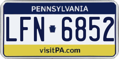 PA license plate LFN6852