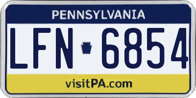 PA license plate LFN6854