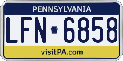 PA license plate LFN6858