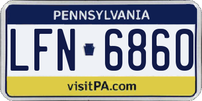 PA license plate LFN6860