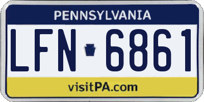 PA license plate LFN6861