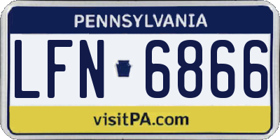 PA license plate LFN6866