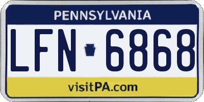 PA license plate LFN6868