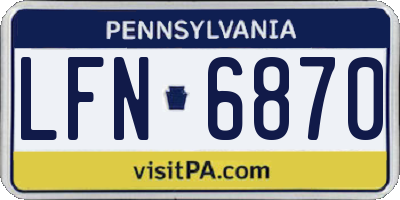 PA license plate LFN6870