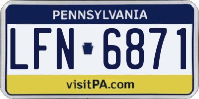 PA license plate LFN6871